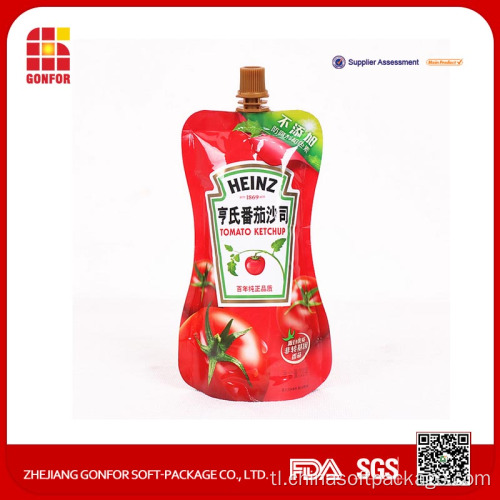 Chilli sauce packaging spouted stand up pouch